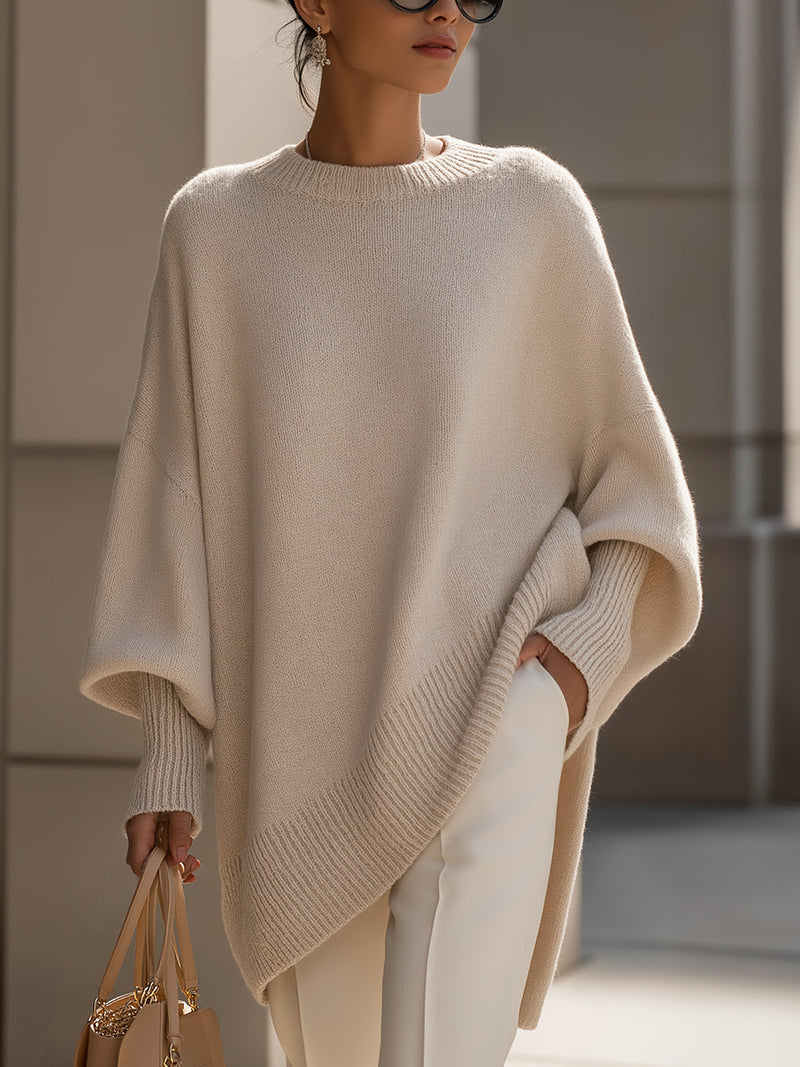 Kimia™ Übergrosser Gestrickter Rundhalsausschnitt Pullover