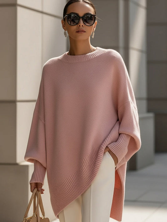 Kimia™ Übergrosser Gestrickter Rundhalsausschnitt Pullover