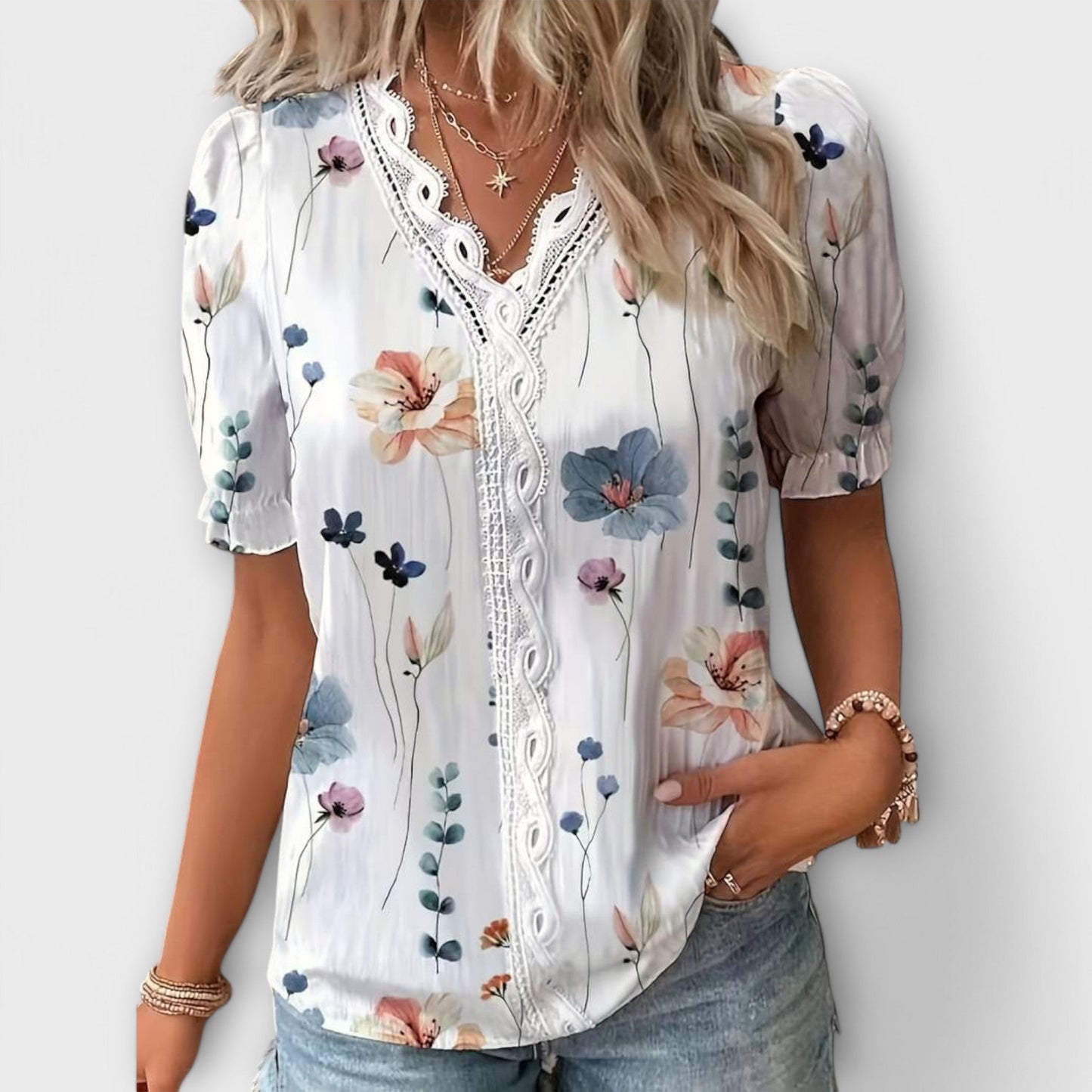 Spitzenglanz Bluse