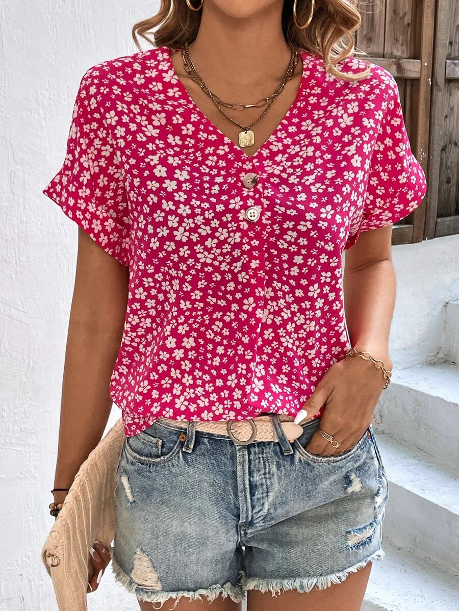 Blütenrot Printshirt