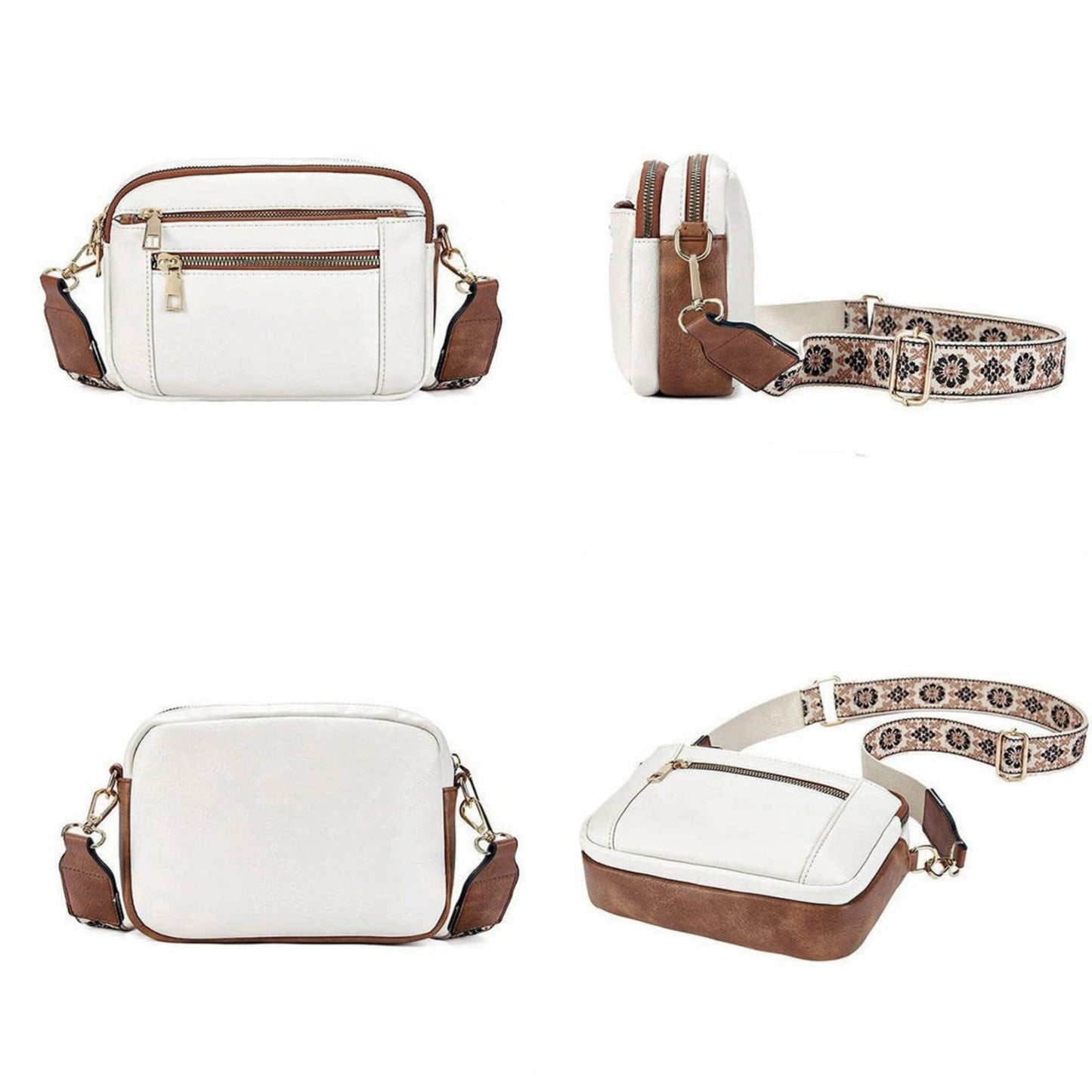 Sharena – Schultertasche Mit Blumenriemen