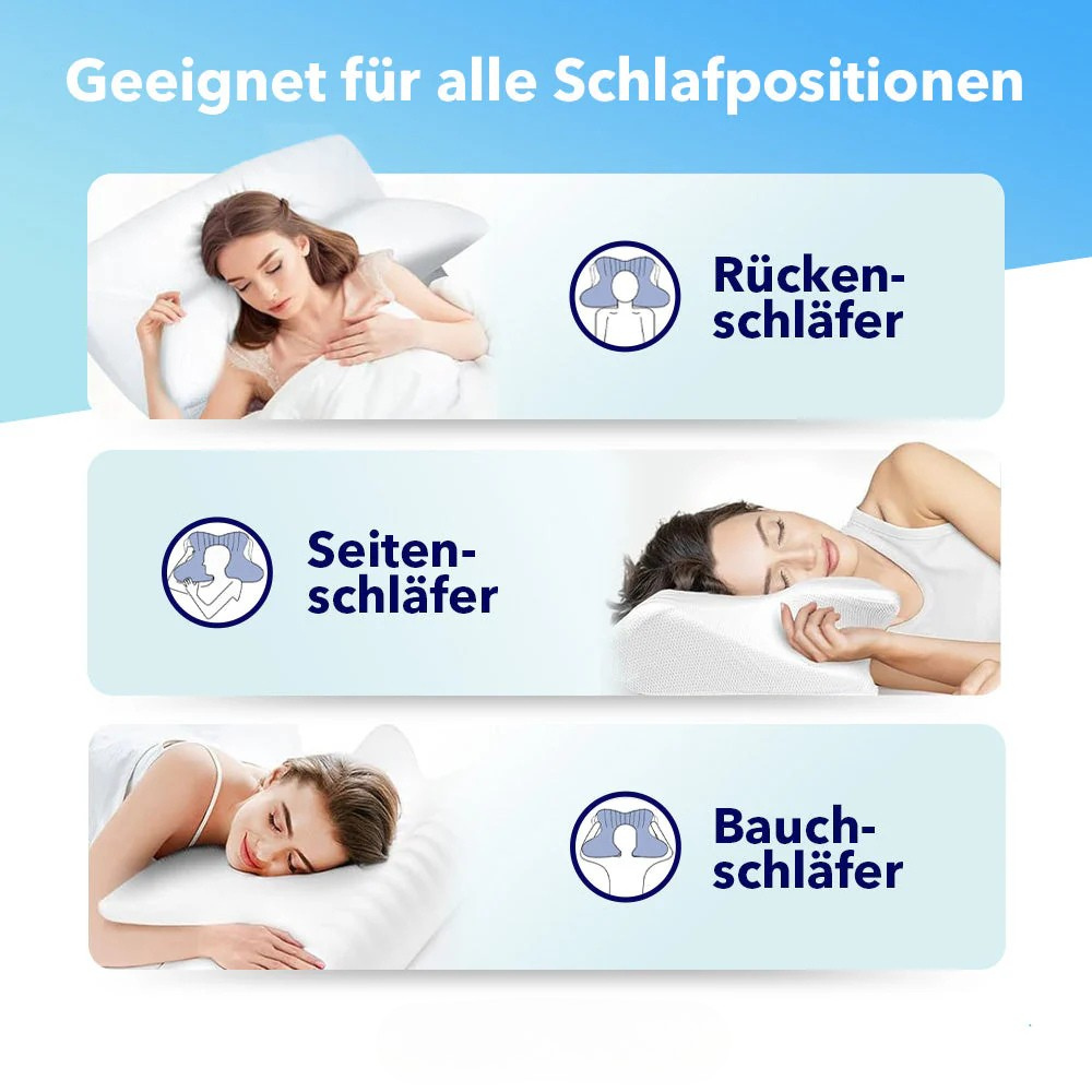 SchlaffHilfe ErgoSleep - Orthopädisches 3D Kopf- & Nackenstützkissen