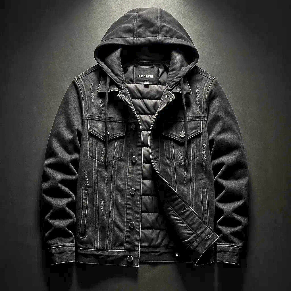 Isaac™ Gefütterte Jeansjacke mit Kapuze