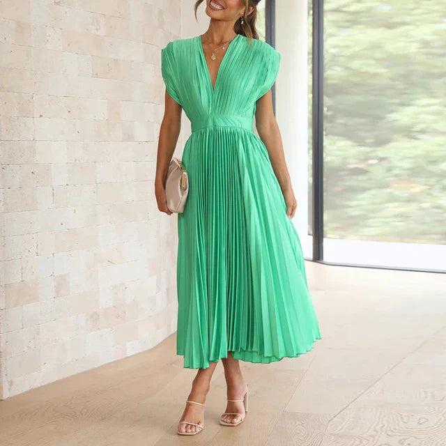 Lisi™ - Maxikleid mit V-Ausschnitt und Plissee