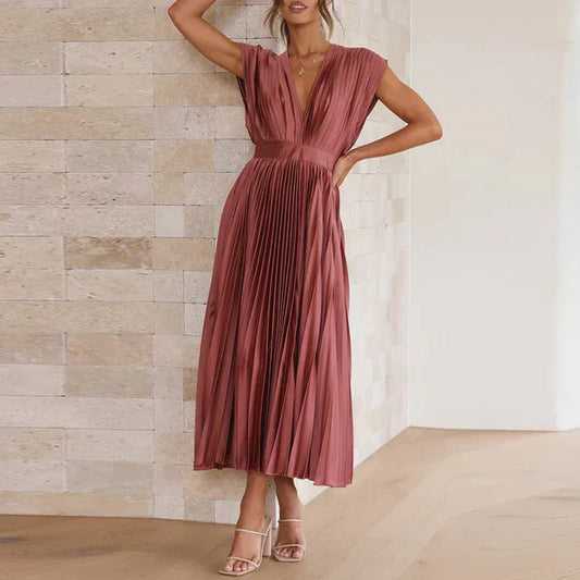 Lisi™ - Maxikleid mit V-Ausschnitt und Plissee