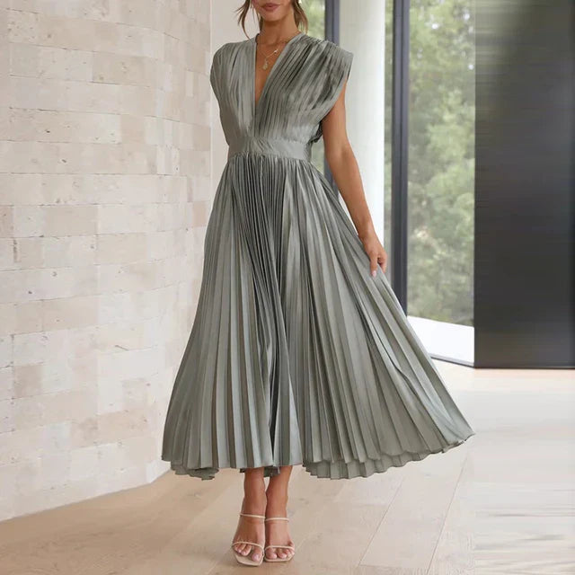 Lisi™ - Maxikleid mit V-Ausschnitt und Plissee