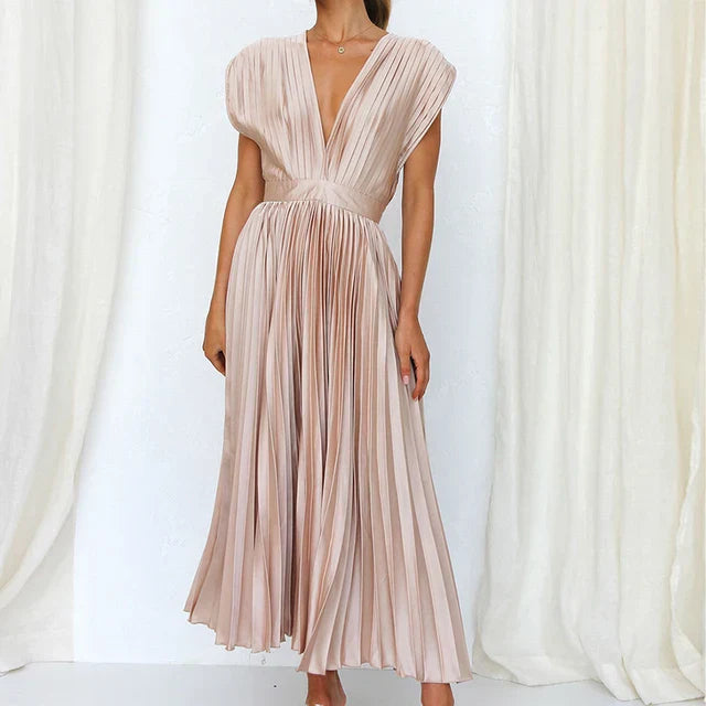 Lisi™ - Maxikleid mit V-Ausschnitt und Plissee