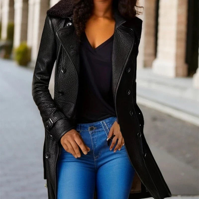 Luxuriöser Trenchcoat aus Leder