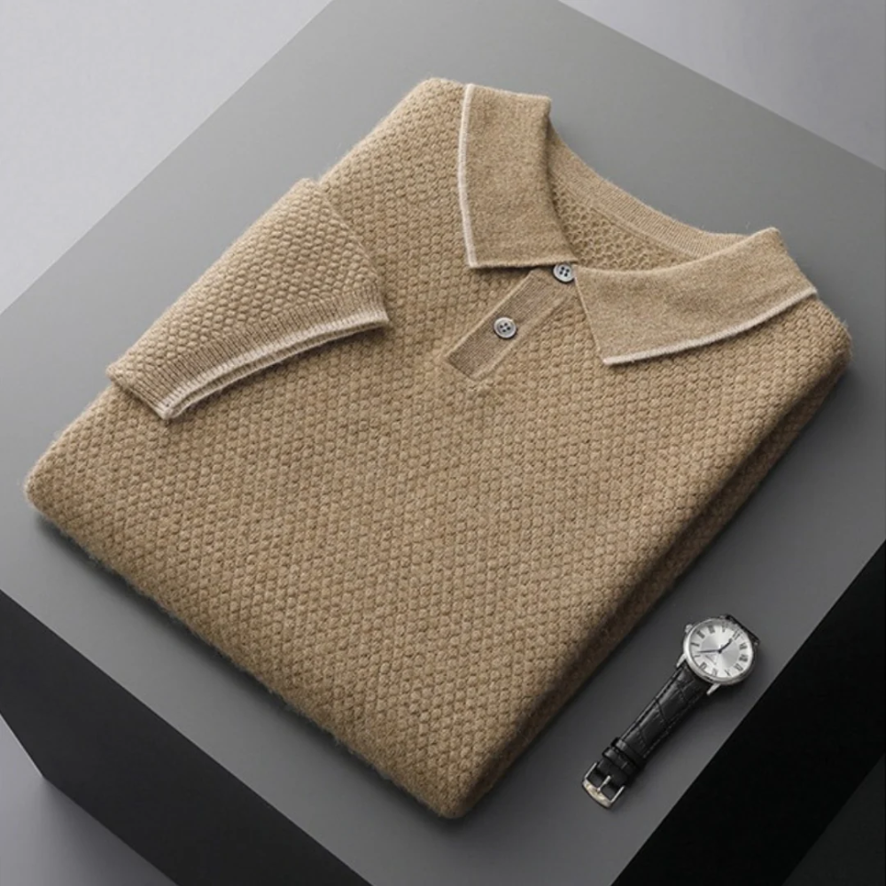 Edelglanz Herren Cashmere Polo-Shirt