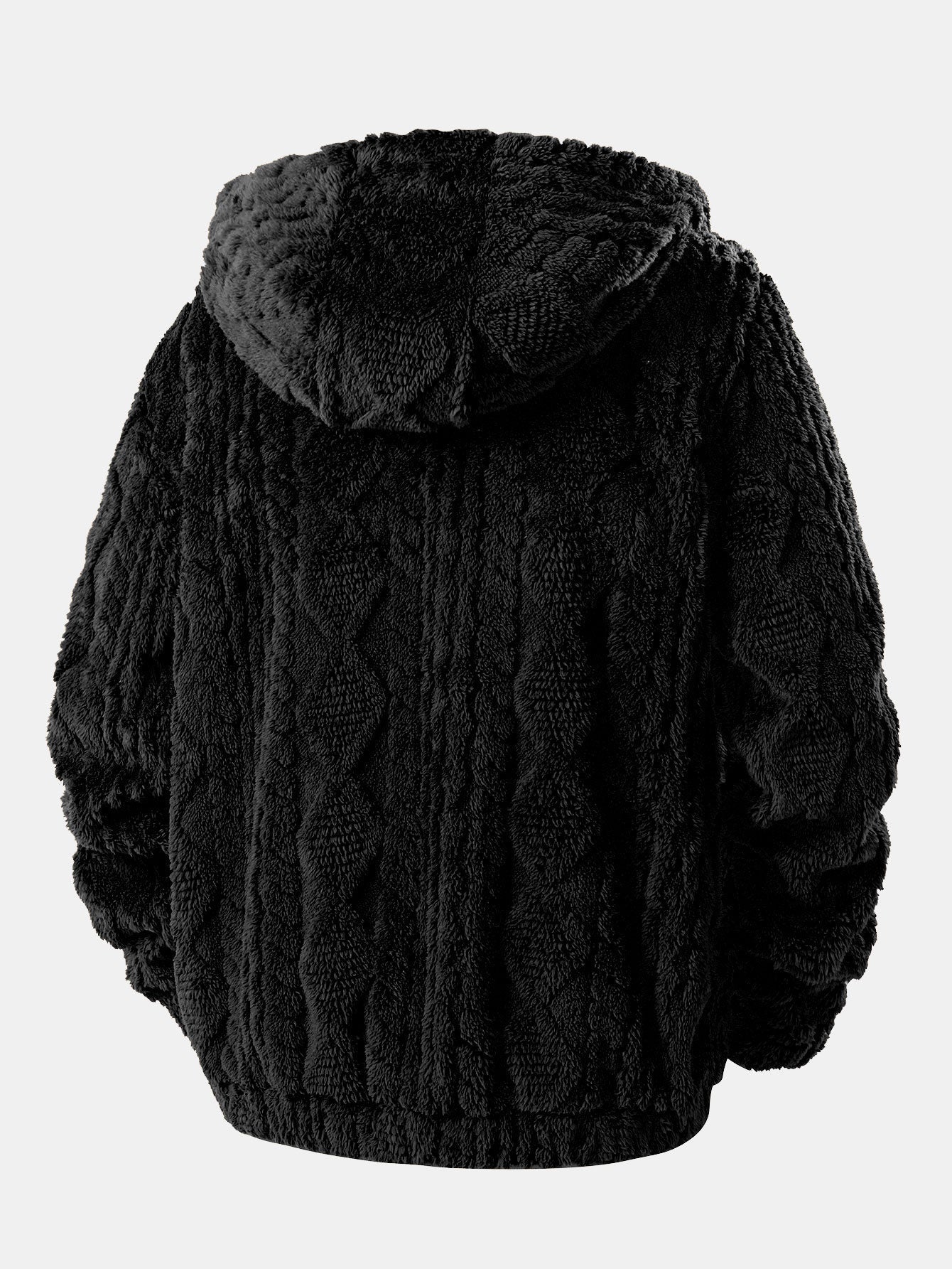 Alonzo™ Geometrischer Jacquard Teddy Kapuzenpullover