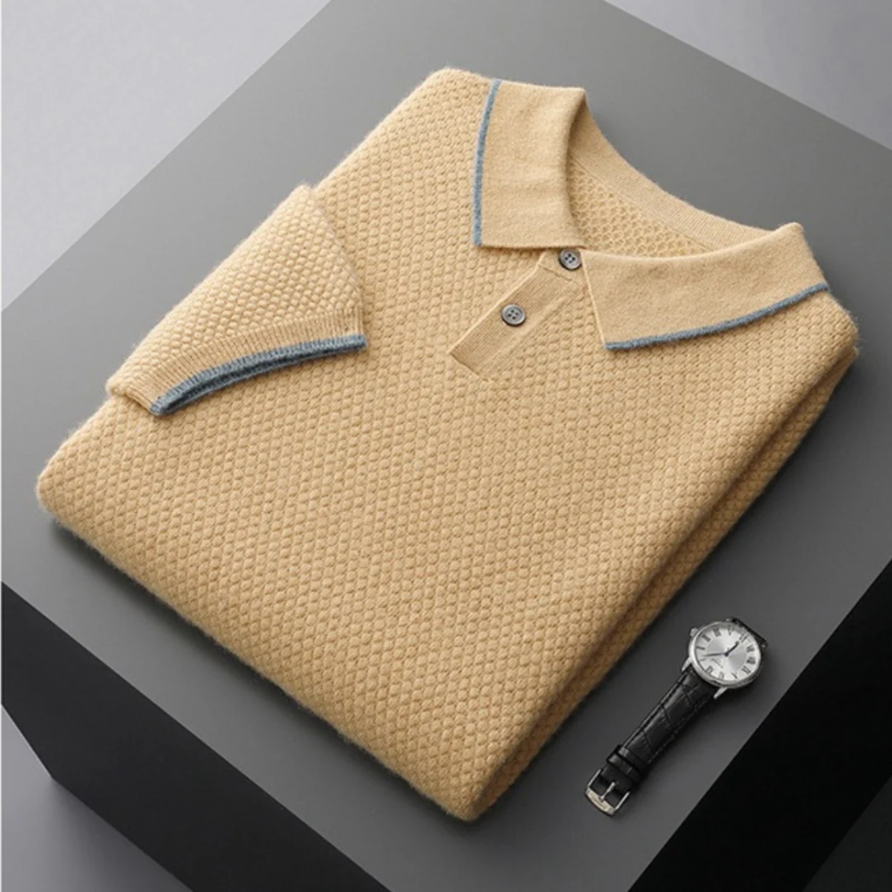 Edelglanz Herren Cashmere Polo-Shirt
