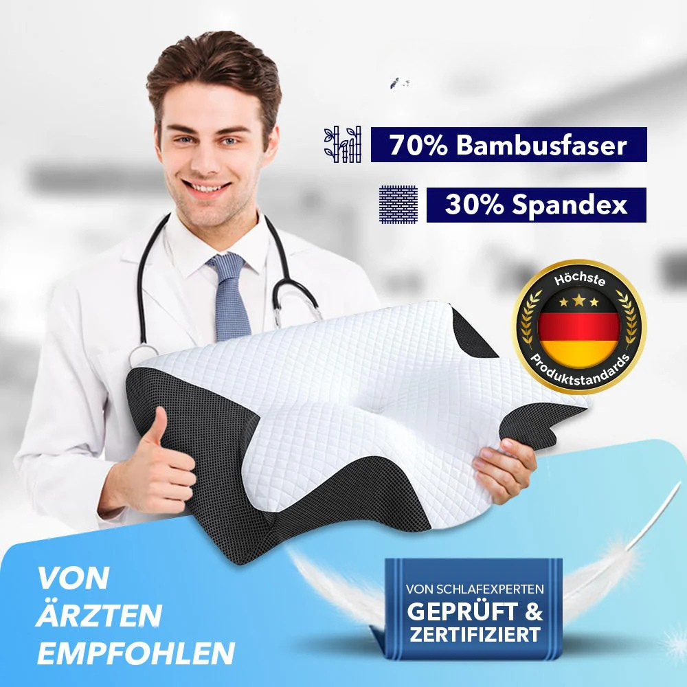 SchlaffHilfe ErgoSleep - Orthopädisches 3D Kopf- & Nackenstützkissen