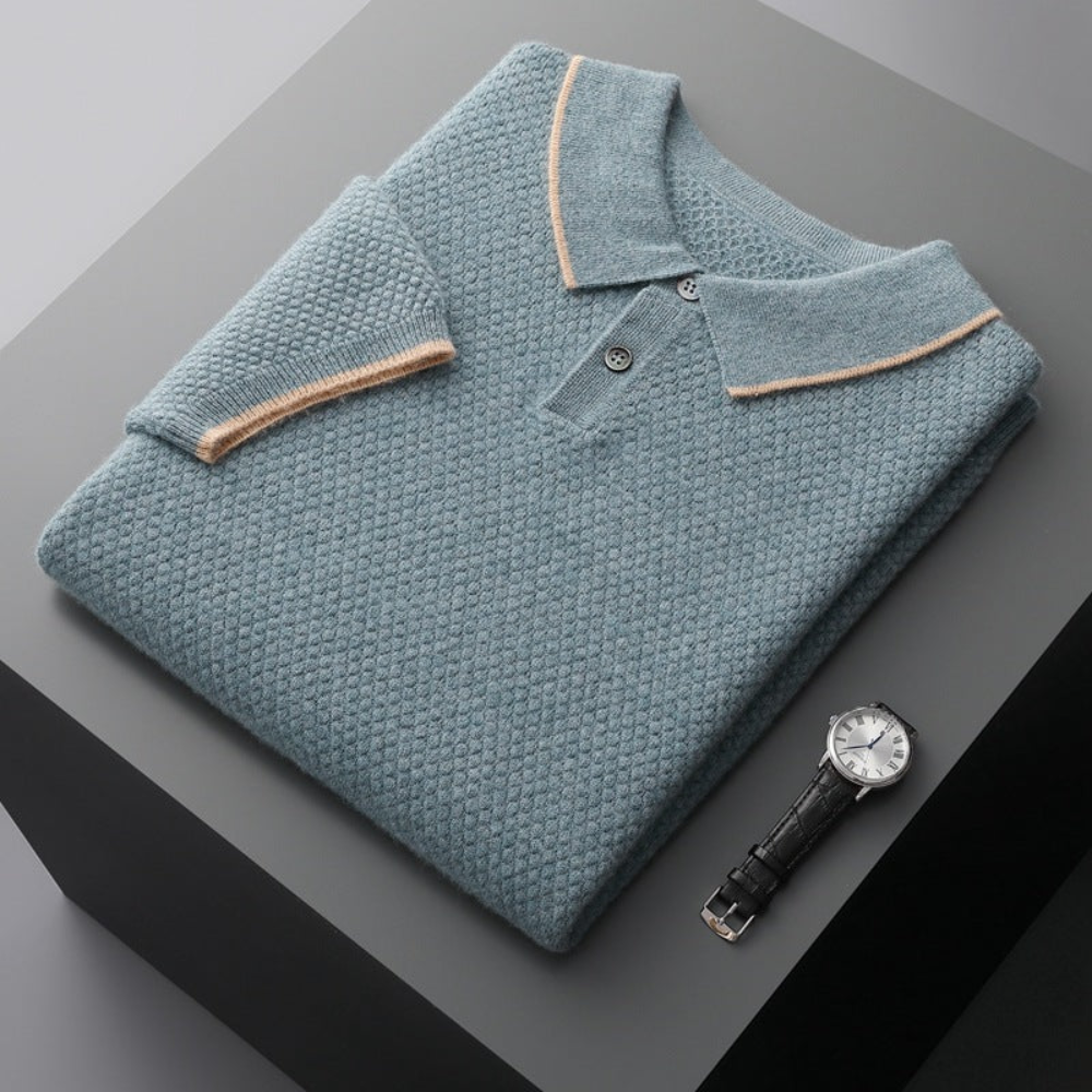 Edelglanz Herren Cashmere Polo-Shirt