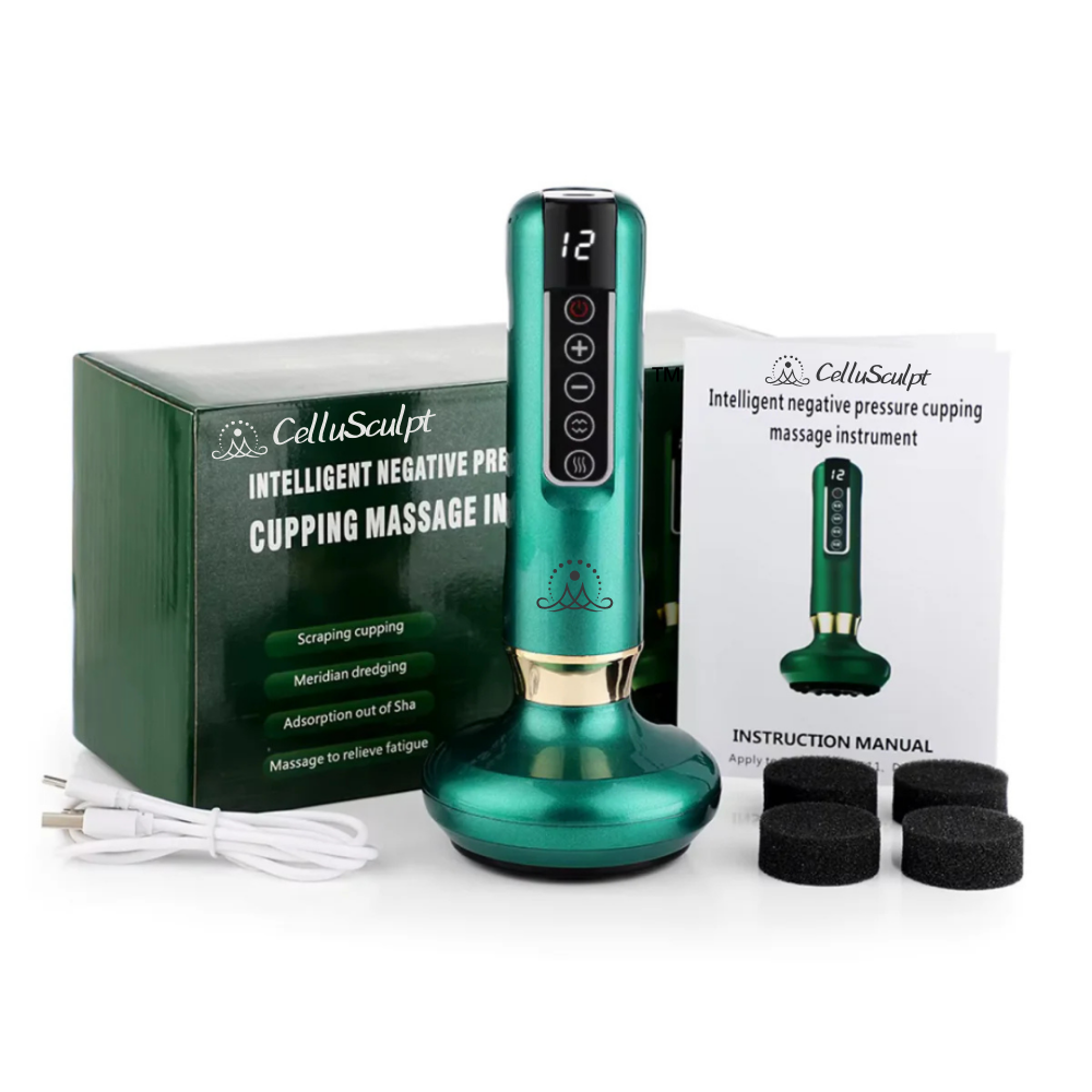 CelluSculpt™ | 4-in-1 Massagegerät mit Schröpfen, Infrarot & Wärme – reduziert Cellulite und Dehnungsstreifen sichtbar