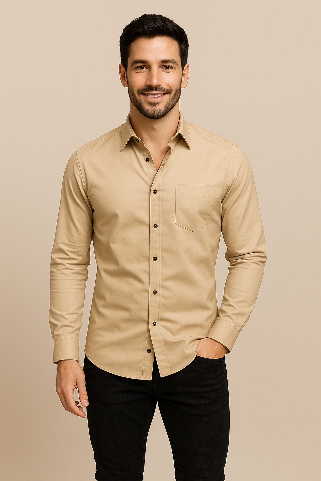 HERBERGER | Herren Langarmhemd mit Stretch für Büro und Alltag