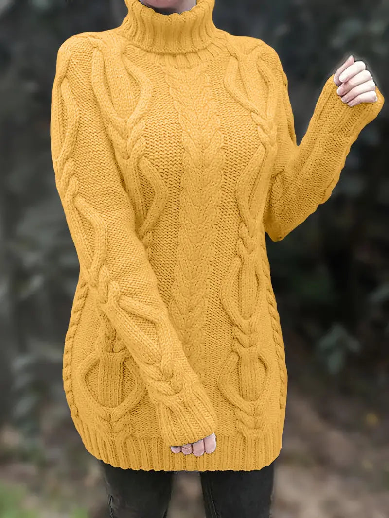 Narda™ Damen Rollkragen Kleid