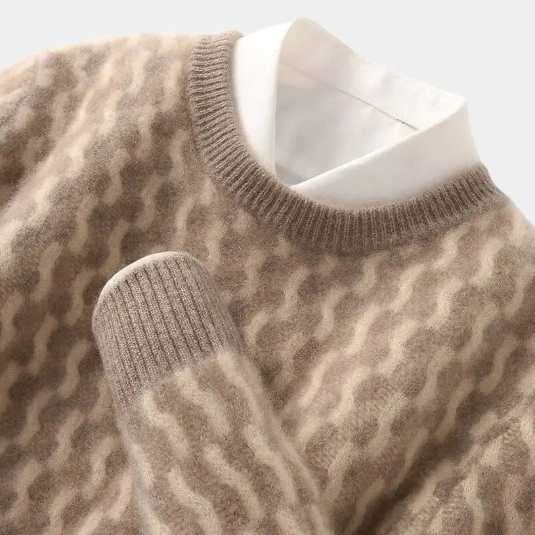 Geometrischer Pullover mit Rundhalsausschnitt