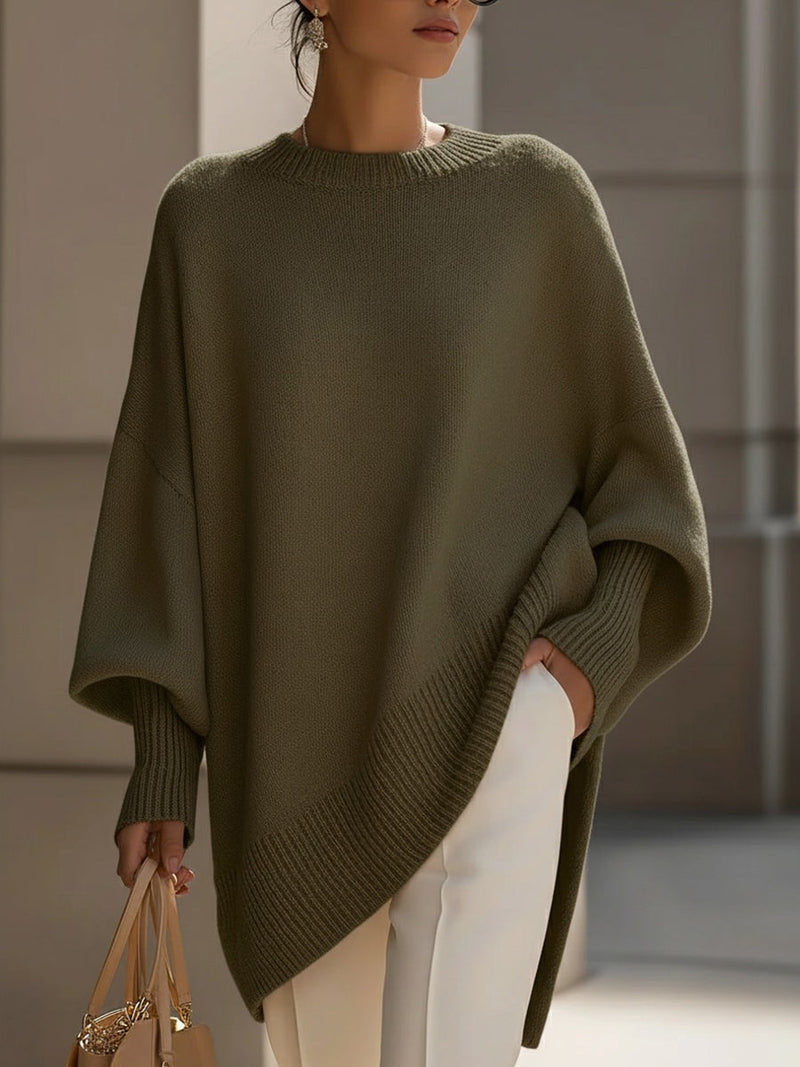 Kimia™ Übergrosser Gestrickter Rundhalsausschnitt Pullover
