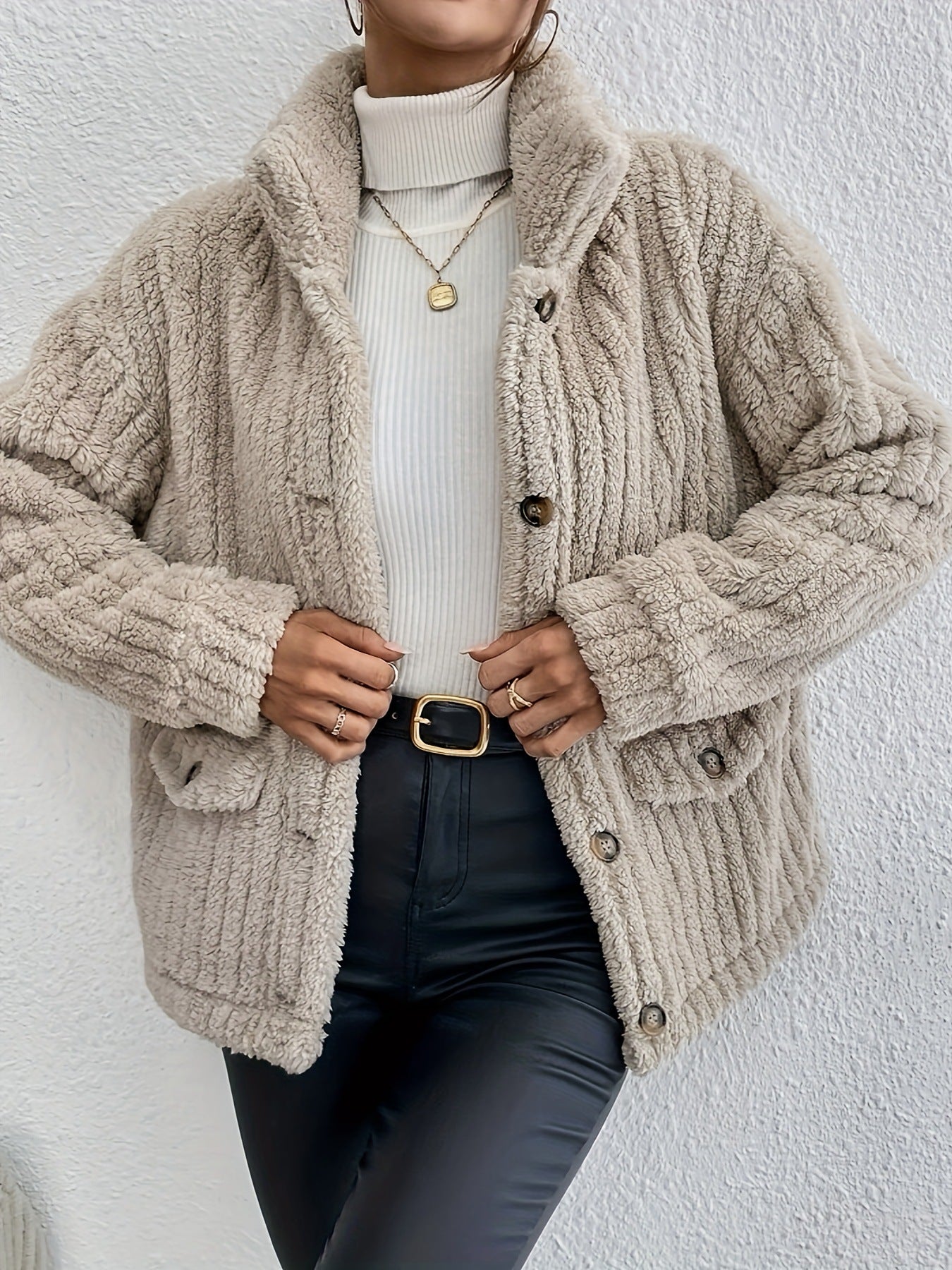 NOVA™ Wendbarer Samtknopf Cardigan