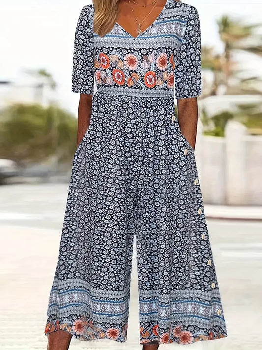 Nerina Vintage Jumpsuit Im Boho Stil Mit Blumen