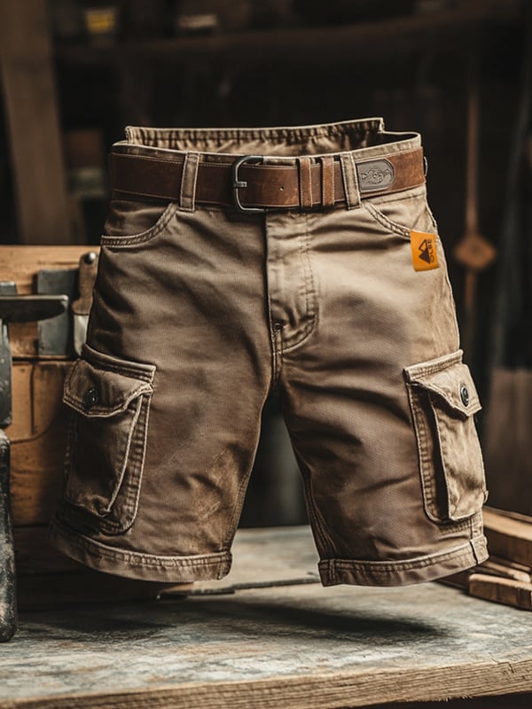 Novak Retro Fracht Shorts Mit Mehreren Taschen