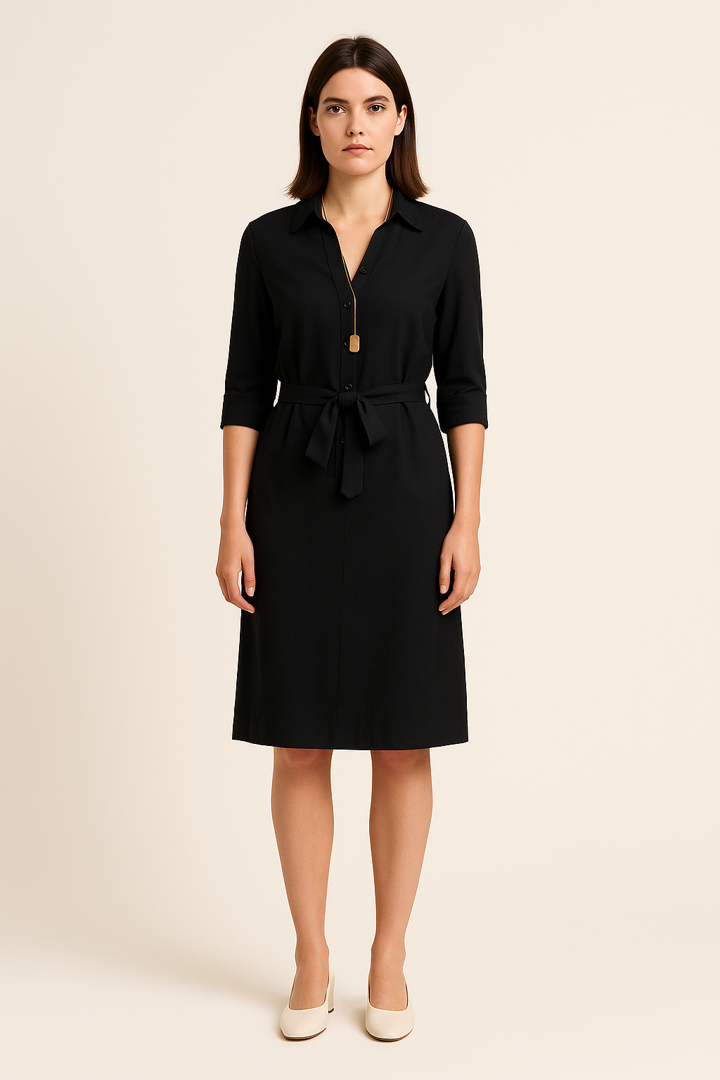 HERBERGER | Festliches Damen Hemdblusenkleid mit Knopfleiste