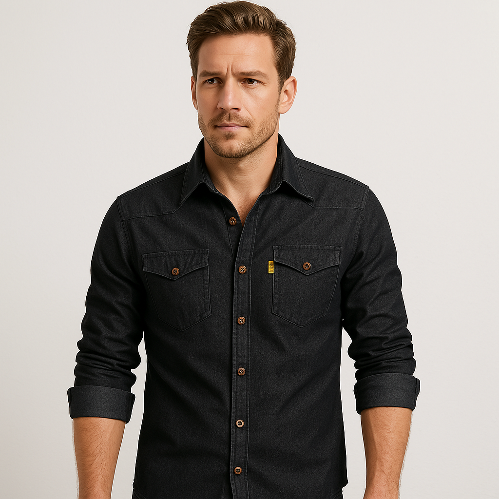 Nathanial Baumwoll Jeans Hemd