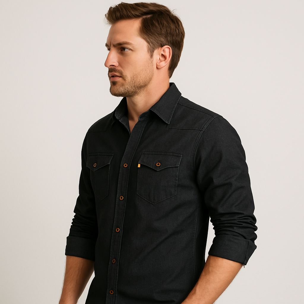 Nathanial Baumwoll Jeans Hemd