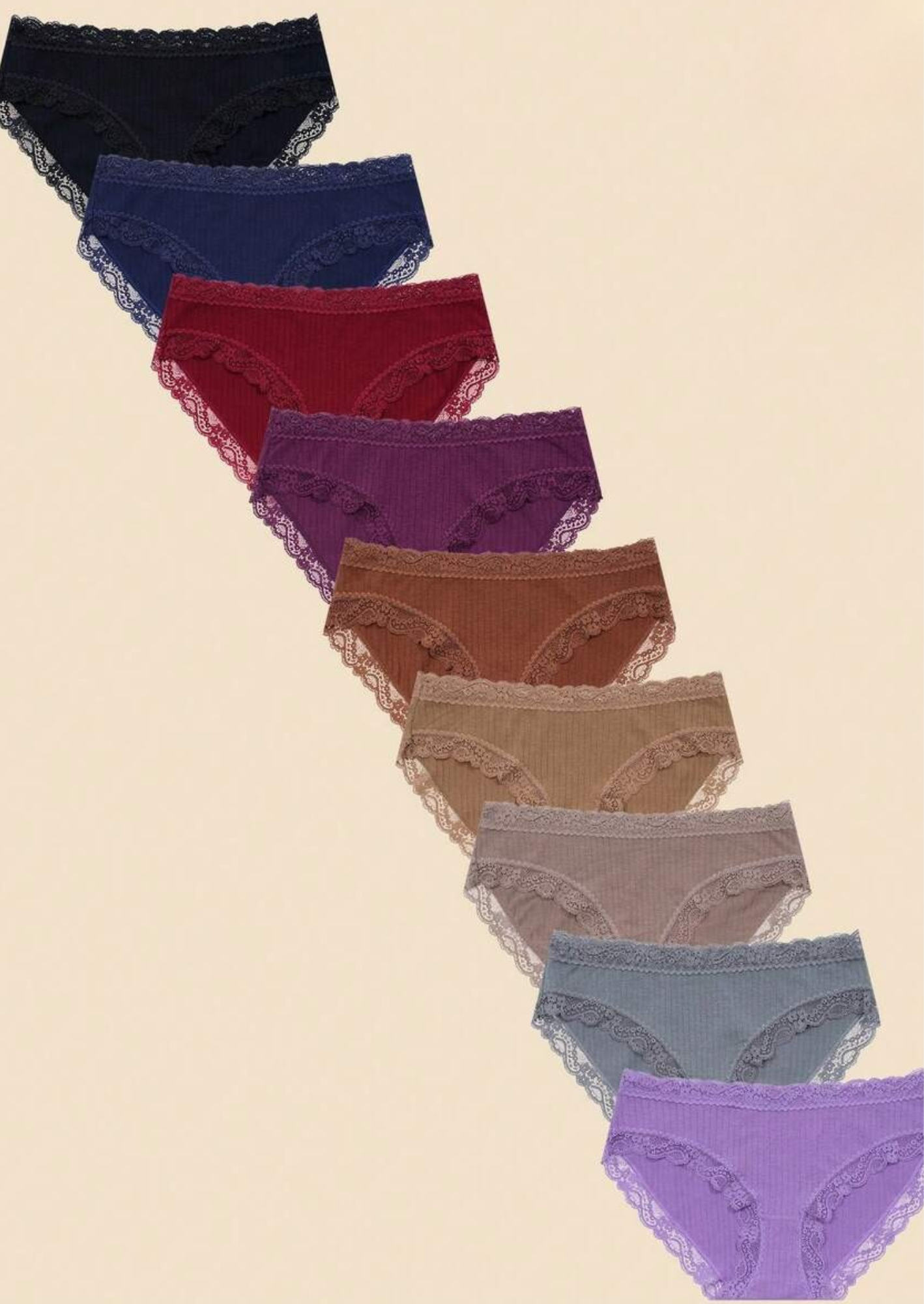 9er Pack Damen Baumwollunterwäsche weich und dehnbar