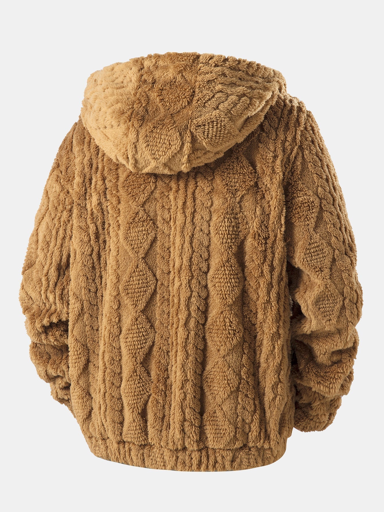 Alonzo™ Geometrischer Jacquard Teddy Kapuzenpullover