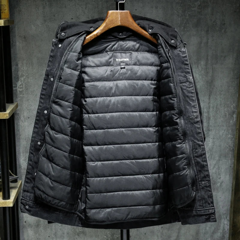 Isaac™ Gefütterte Jeansjacke mit Kapuze