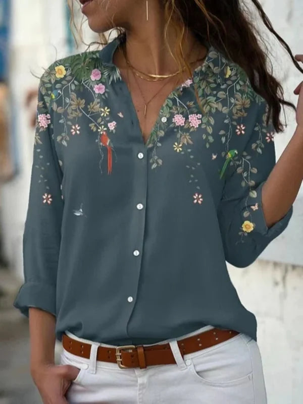 Sommerblüten Damen Hemd