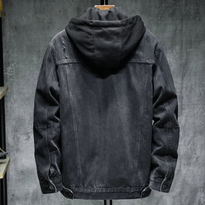 Isaac™ Gefütterte Jeansjacke mit Kapuze