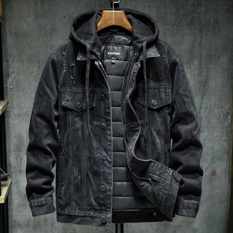 Isaac™ Gefütterte Jeansjacke mit Kapuze