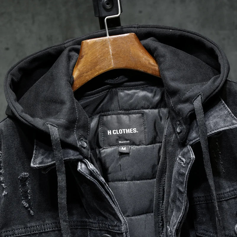 Isaac™ Gefütterte Jeansjacke mit Kapuze