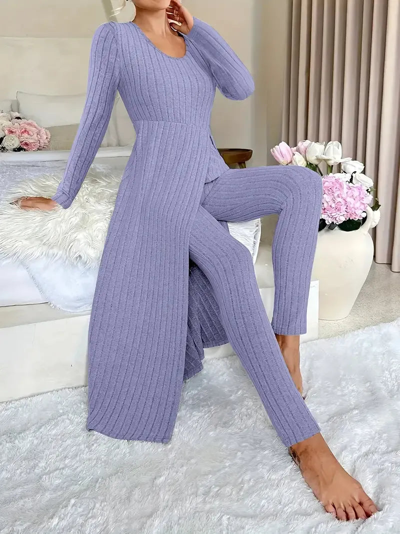 Zayda Elegantes Zweiteiliges Strick Set
