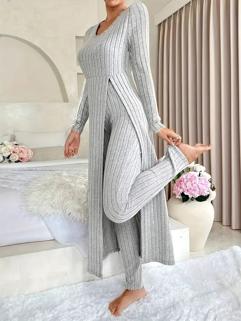 Zayda Elegantes Zweiteiliges Strick Set