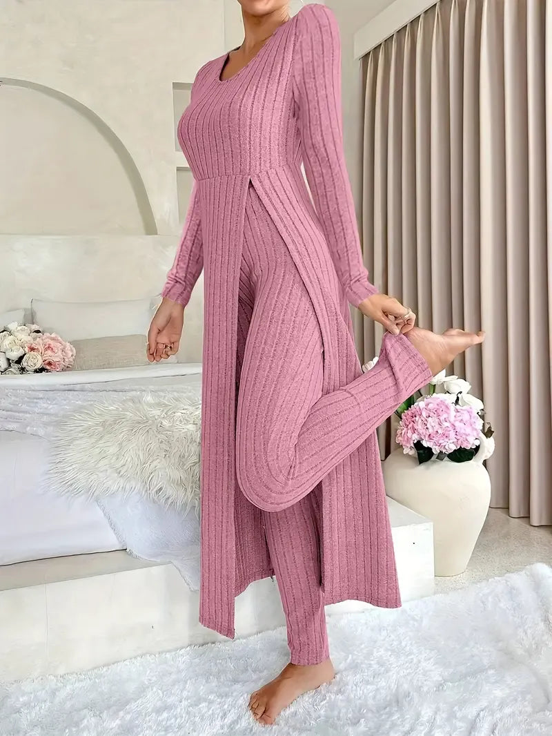 Zayda Elegantes Zweiteiliges Strick Set
