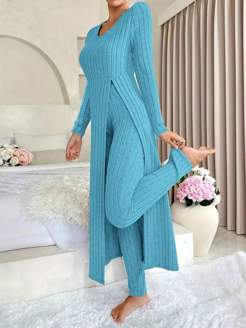 Zayda Elegantes Zweiteiliges Strick Set