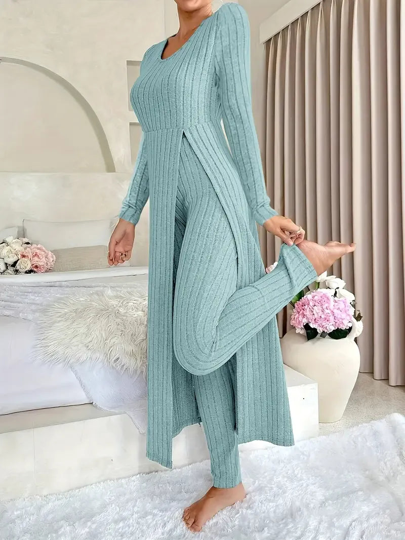 Zayda Elegantes Zweiteiliges Strick Set