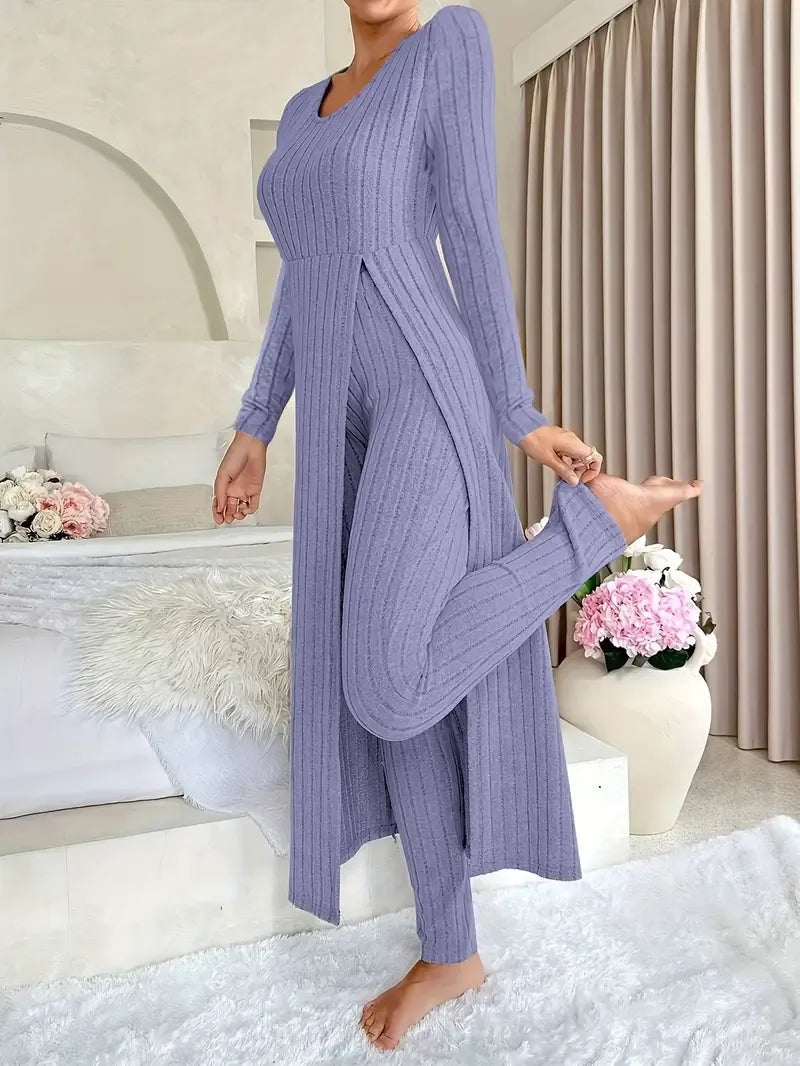 Zayda Elegantes Zweiteiliges Strick Set