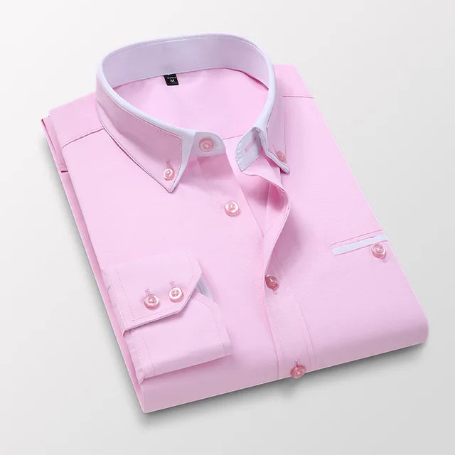 HERBERGER | Herren Langarmhemd luftig & leicht für Frühling und Herbst