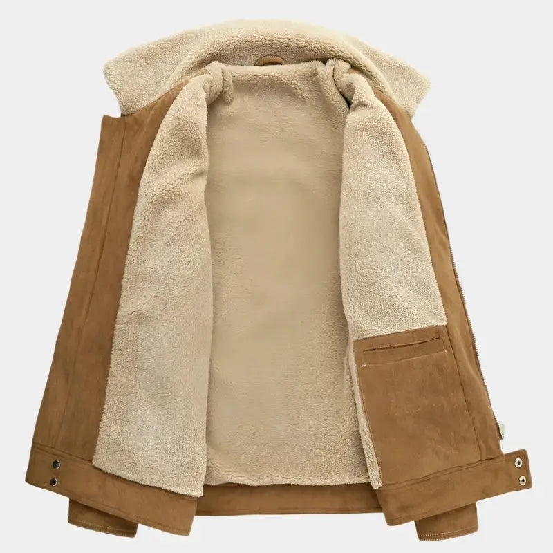 Exklusive Fleece-Wildlederjacke