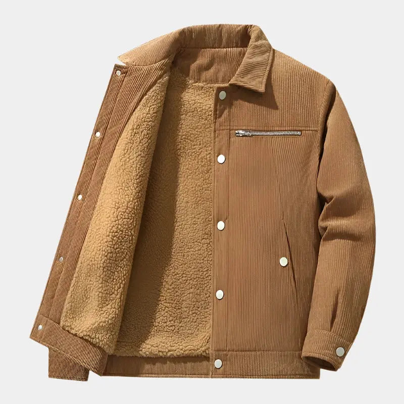 Cordjacke mit Sherpa-Futter