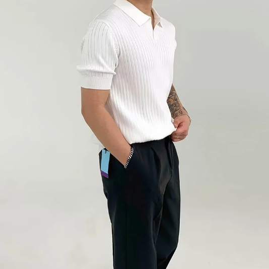 Feinstruktur Herren Polo-Shirt