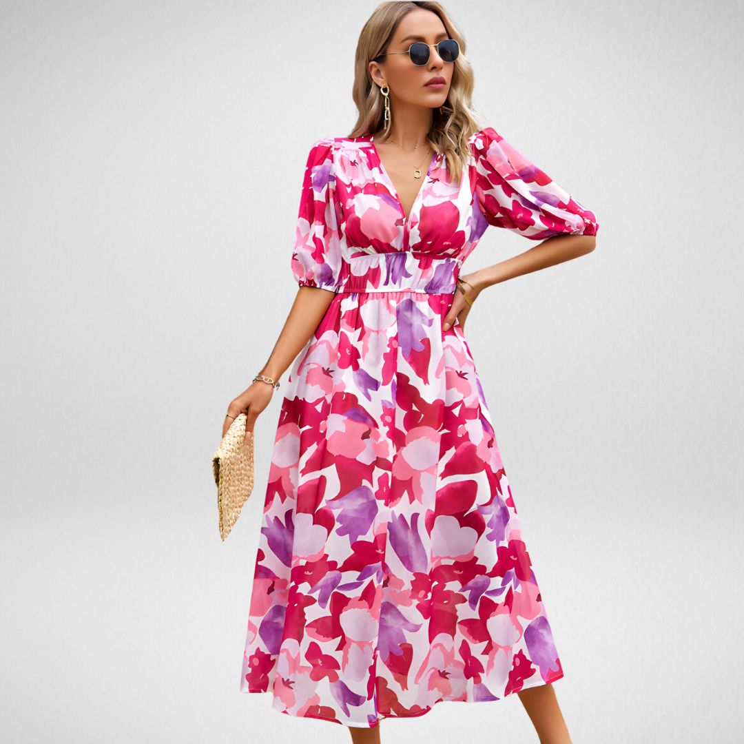 Stella™ Charmantes Kleid mit V-Ausschnitt