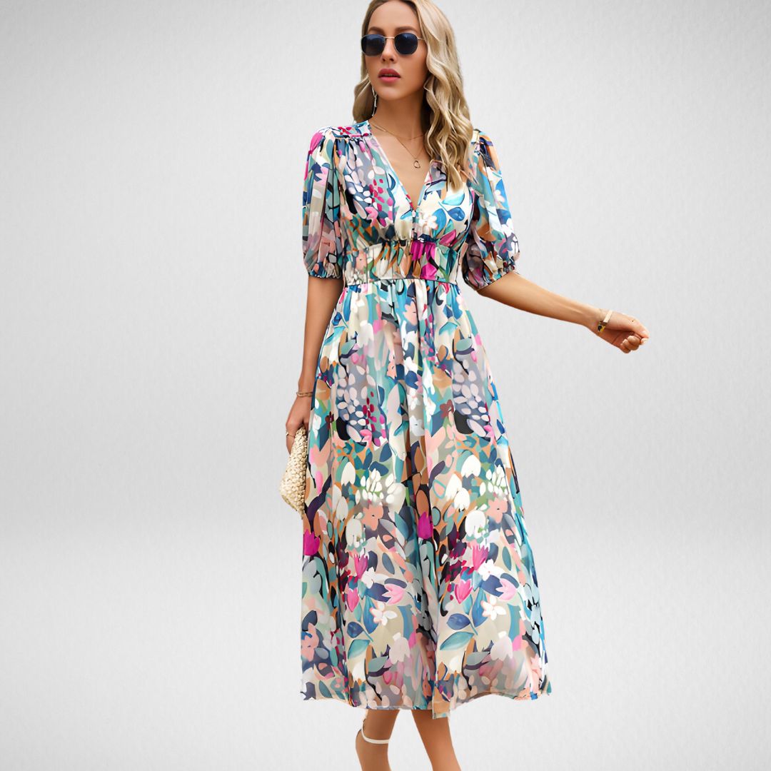 Stella™ Charmantes Kleid mit V-Ausschnitt