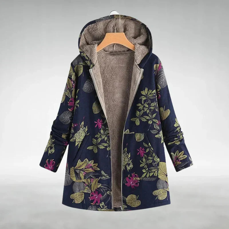 Panida Stilvolle Fleece Jacke Mit Blumenmuster