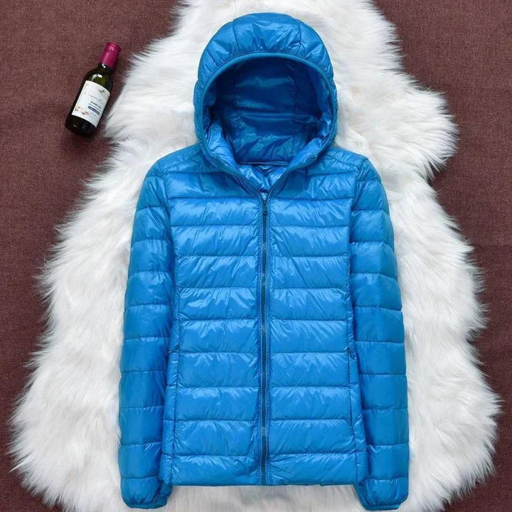Rosnitha - Neue Winterjacke mit weißen Entenfedern