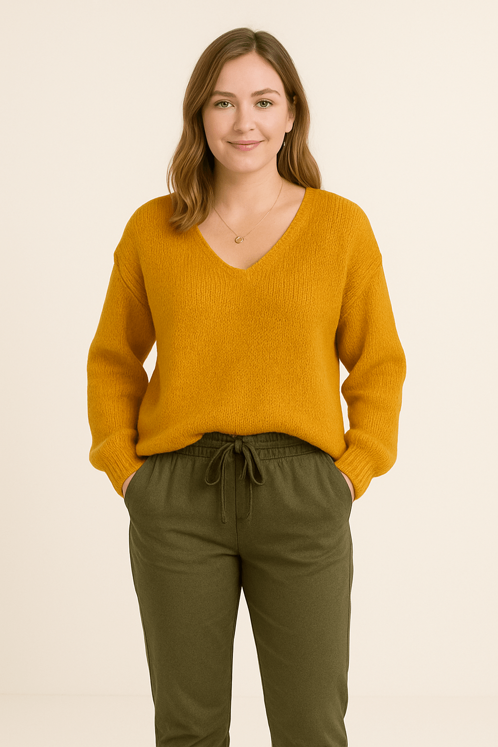 HERBERGER | Damen Lockerer Strickpullover mit elegantem Schnitt